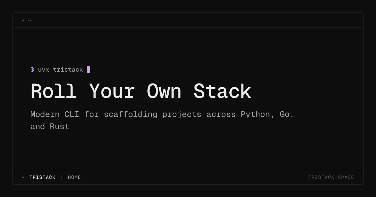 Build this Opensource Dev tool to scaffold python, go, rust projects